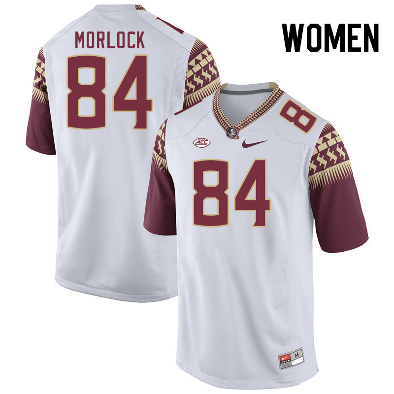 Women #84 Kyle Morlock Florida State Seminoles College Football Jerseys Stitched-White - Click Image to Close